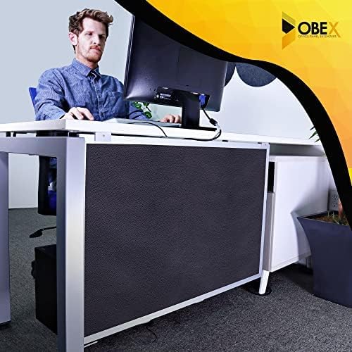 OBEX Acoustic Table Mounted Modesty Desk Privacy & Sound Absorbing Panel for Office Cubicles, 18" x 60", Slate