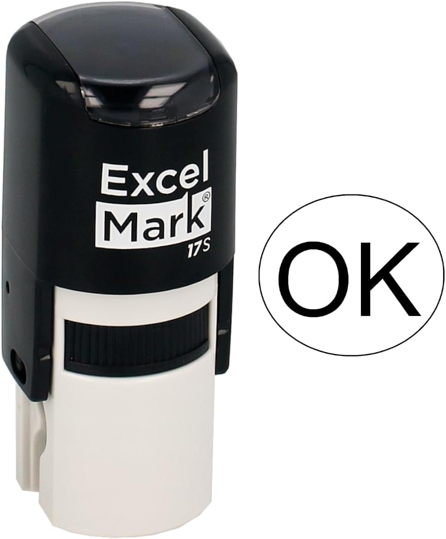 ExcelMark Custom Round Self Inking Inspection Stamp - 5/8" Diameter (1 Line)