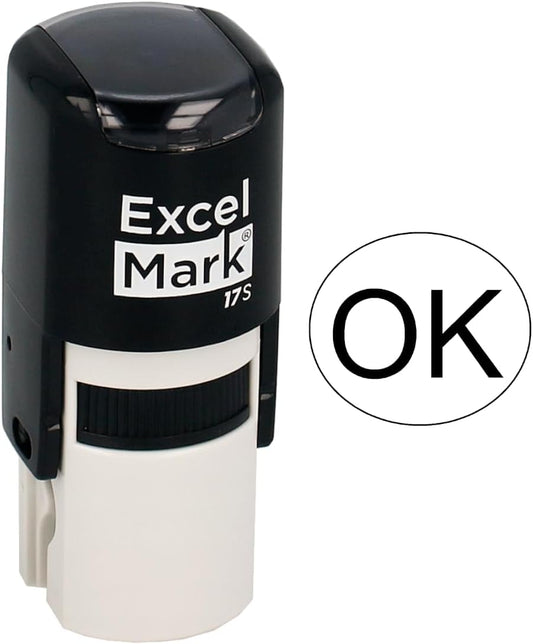 ExcelMark Custom Round Self Inking Inspection Stamp - 5/8" Diameter (1 Line)