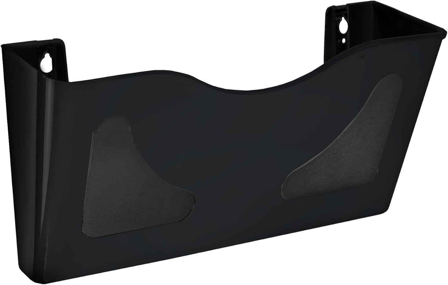 Azar Displays 250080-BLK-2PK Single Pocket Wall Mount File Holder Acrylic Vertical File Organizer for Office, Home, and School, Black (2-Pack)