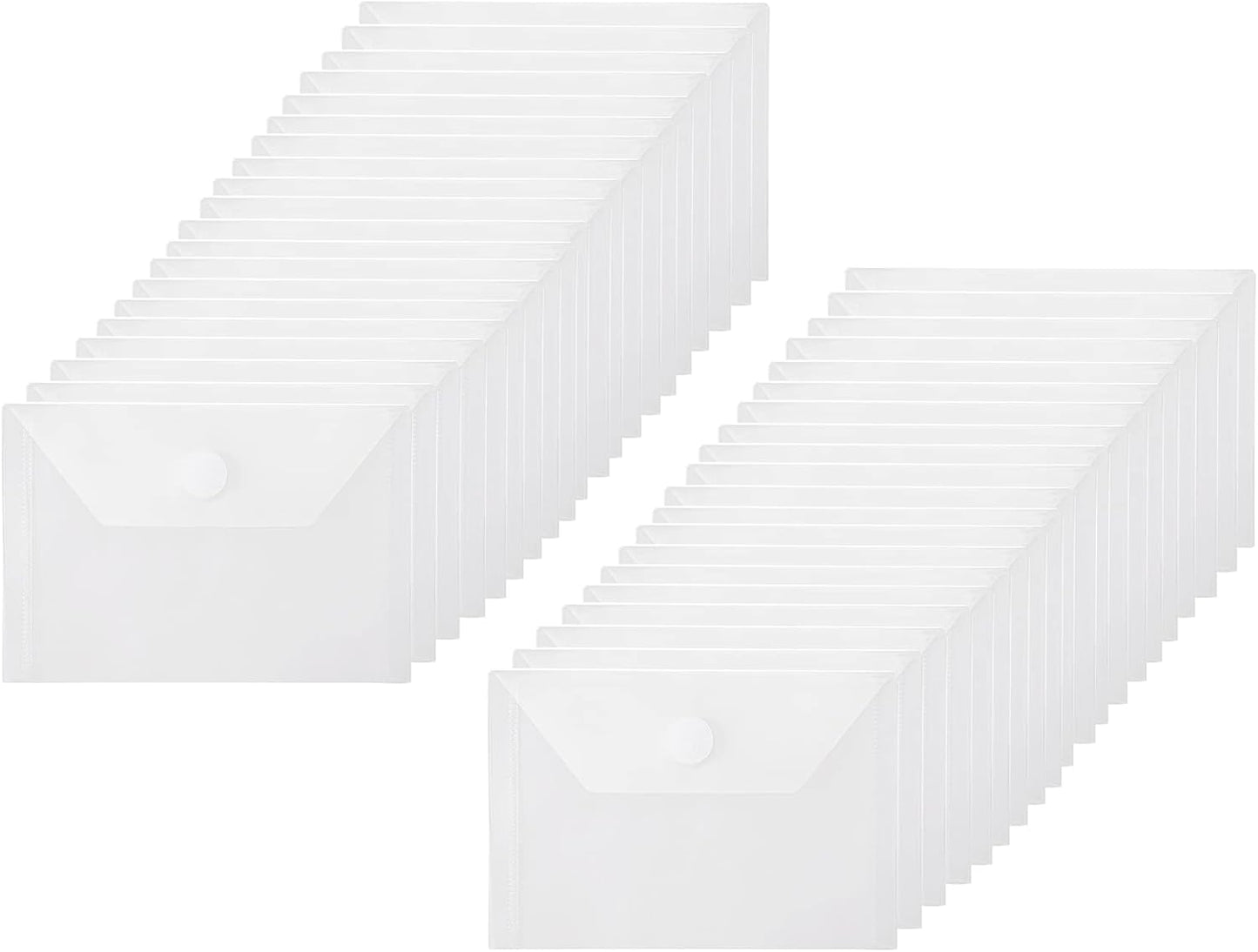 3x5 Plastic Envelopes Hook Loop Closure Coupon Receipt Storage Holder 40 Pack
