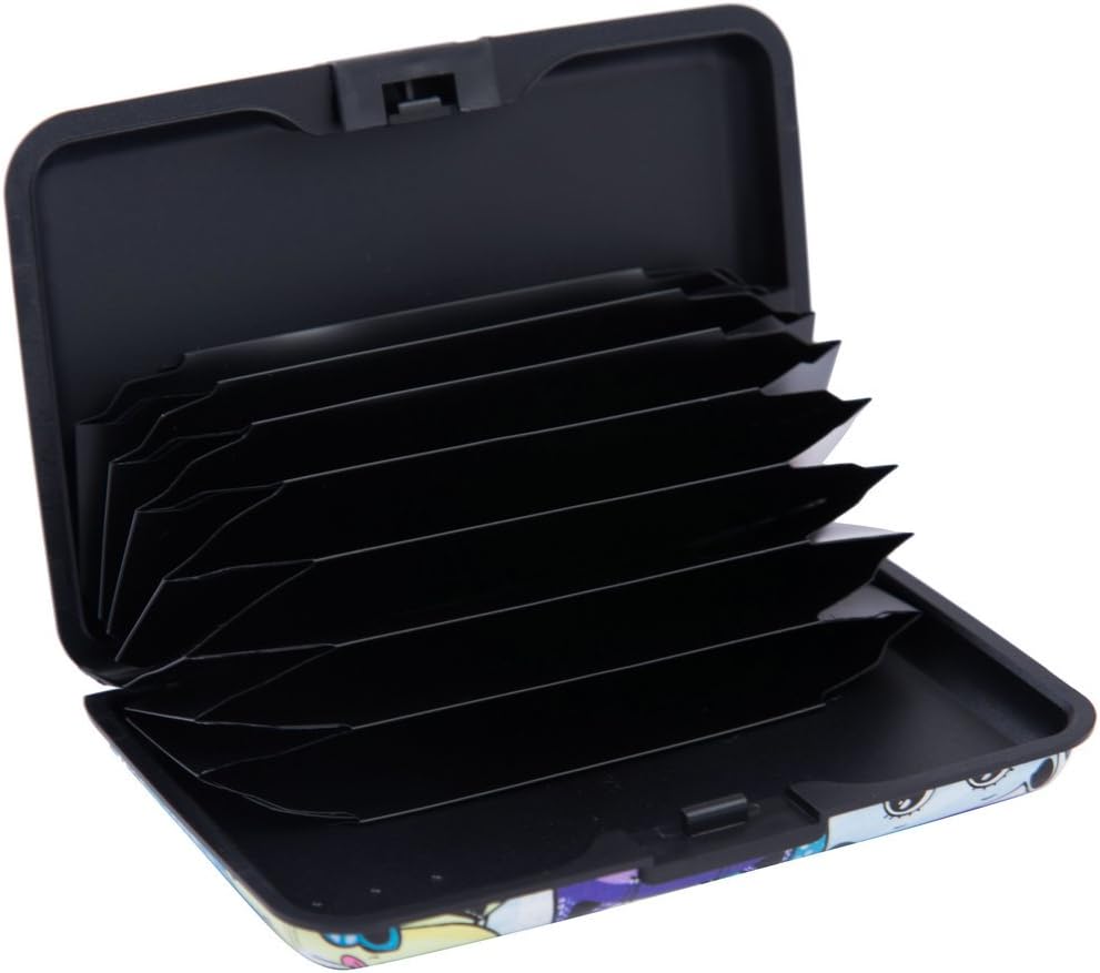 ELFISH Mini RFID Aluminum Wallet Credit Cards Holder Business Card Case Metal ID Case for Men Women (Color cat)