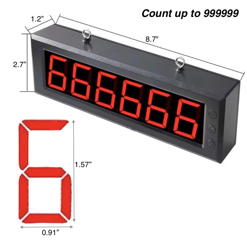DC12-24V Automatic Digital Counter, 0-999999 Display Counter, 1.5” LED Display Counter with Infrared Sensor 27” Distance, Industrial Tally Counter for Production Line Piecework, Traffic Counter