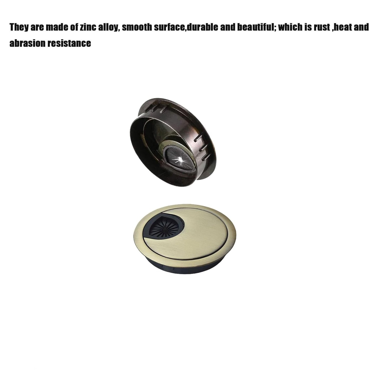 TuTuYa 4PCS Desk Grommet, Bronze Desk Grommet 2Inch(50mm) Desk Cable Grommet Desk Cable Hole Covers with Hole Saw, Ideal Solution for Office and Home Table Cable (Bronze,2 Inch)