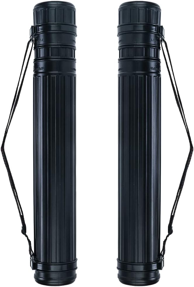 TRANSON 2-Pack Small Poster Tube Storage 17“ to 27” Extendable for Documents Blueprints Artworks Scrolls