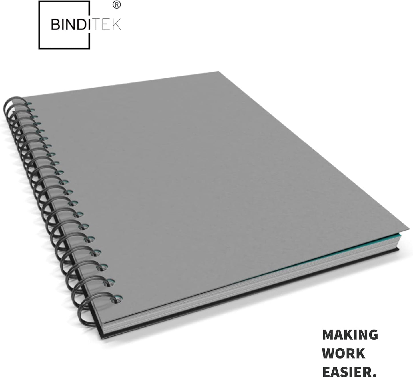 Binditek 25 Pack 12 Mil Sand-Textured Polycover - Plastic Binding Cover for Business Reports and Proposals - Lightly Sanded Finish - Square Corners, Un-Punched, Grey, Office Supplies
