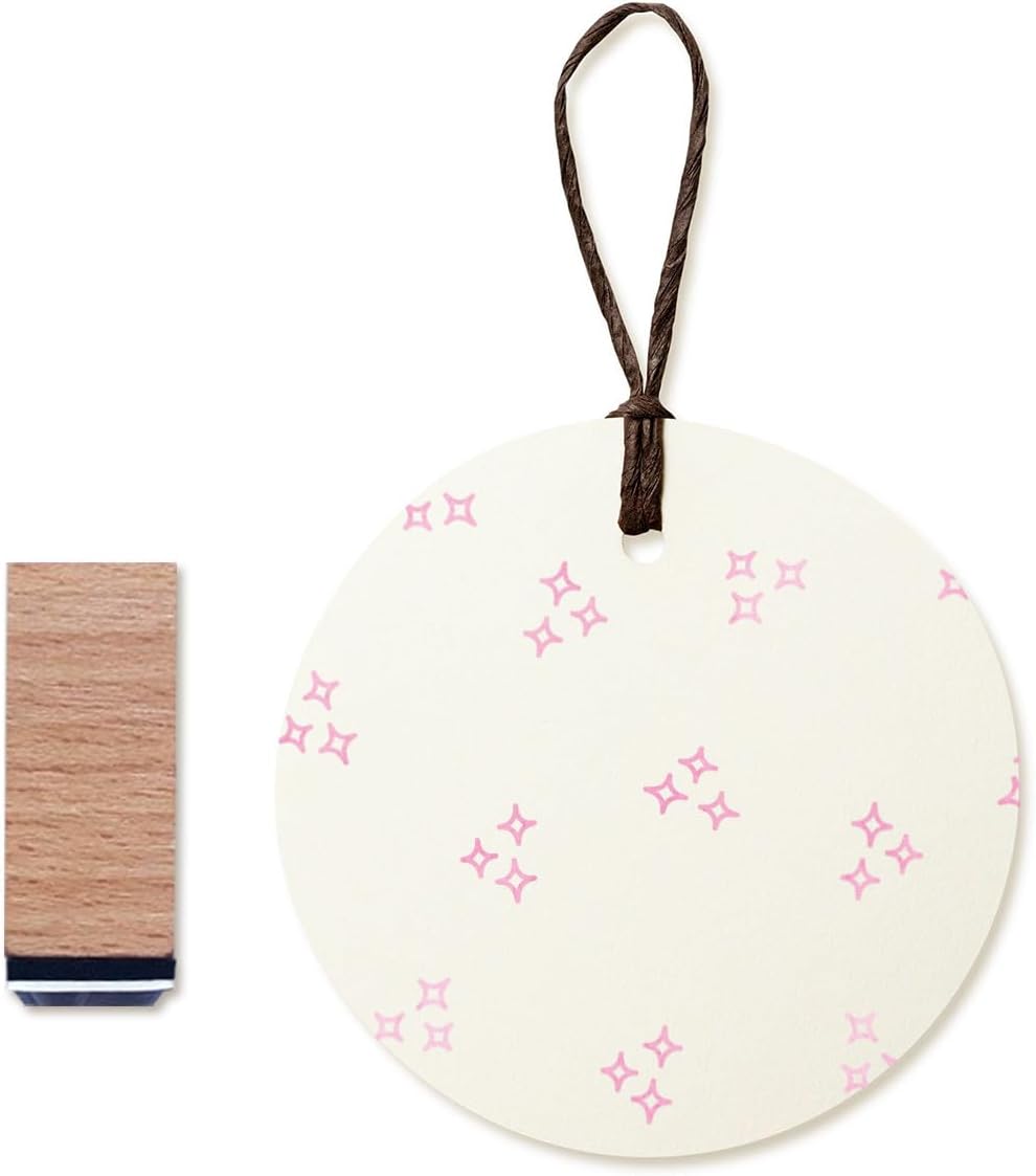 Shining Stars Rubber Stamp, 3/5 Inch Small Mini Stamp for Scrapbooking Card Making Planner