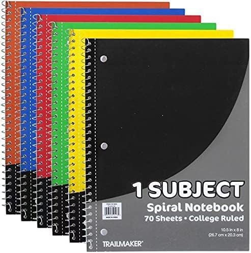 Trail maker Bulk Notebooks 50 Pack - One Subject Notebooks College Ruled Bulk Notebooks for Kids, School, Journaling, Note Taking, Students, or Work