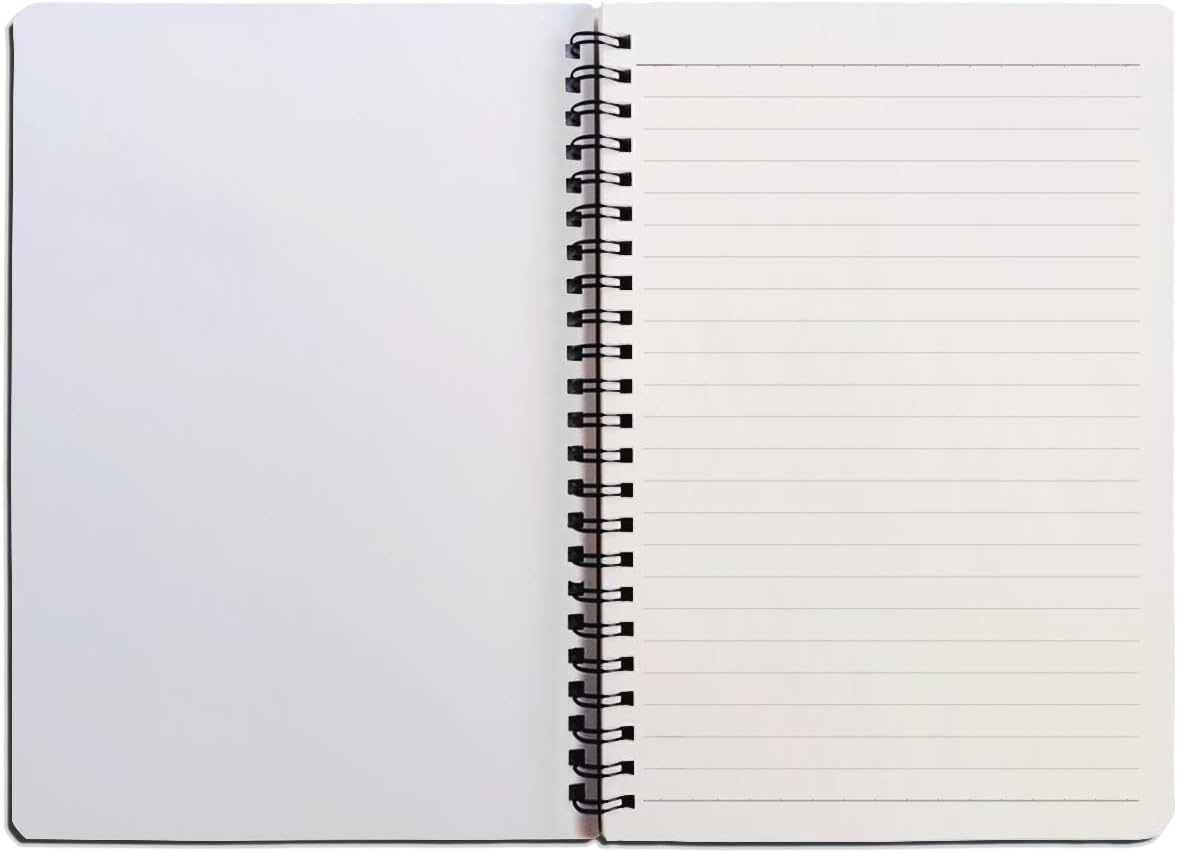 Spiral Notebook, Journal Notebook, 1Pack, Lined Paper Sketchbook, 6” x 8.2”, Black