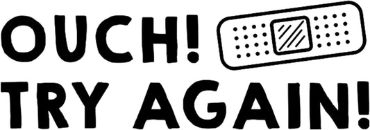 Custom Self-Inking Classroom Stamps | 49 Grading Phrases | Fun, Xtra Large Book Stamps (Ouch! Try Again!)