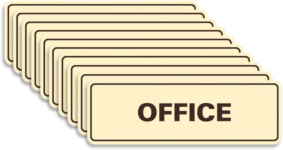 Signs ByLITA Standard Office Sign - Professional Business Signage - Easy to Install (Ivory/Dark Brown) - Large 10 Pack