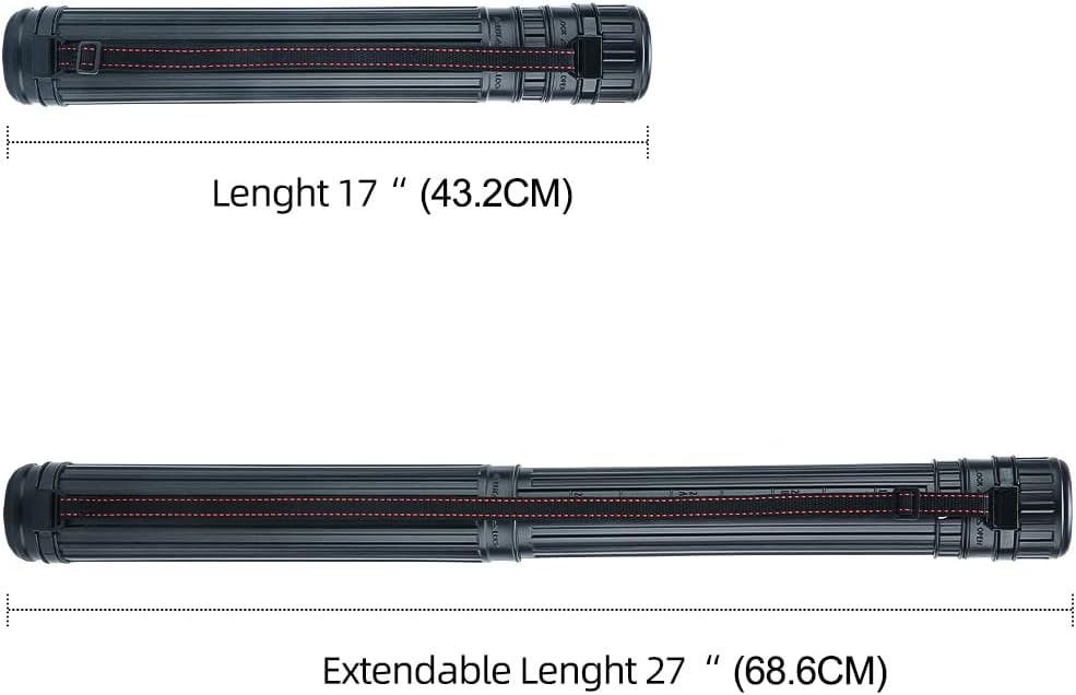 TRANSON Small Poster Tube Storage 17“ to 27” Extendable for Documents Blueprints Artworks Scrolls