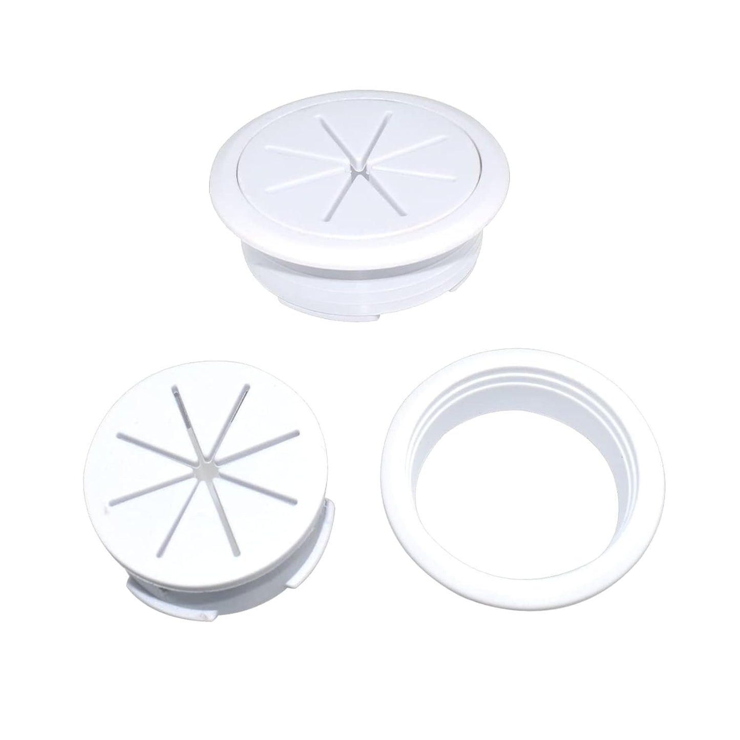 TuTuYa Desk Grommet, 6PCS Flexible 3-1/6inch (80mm) White Desk Cable Grommet Desk Cable Hole Covers with Hole Saw, Ideal Solution for Office and Home Table Cable (White, 3-1/6inch_80mm)