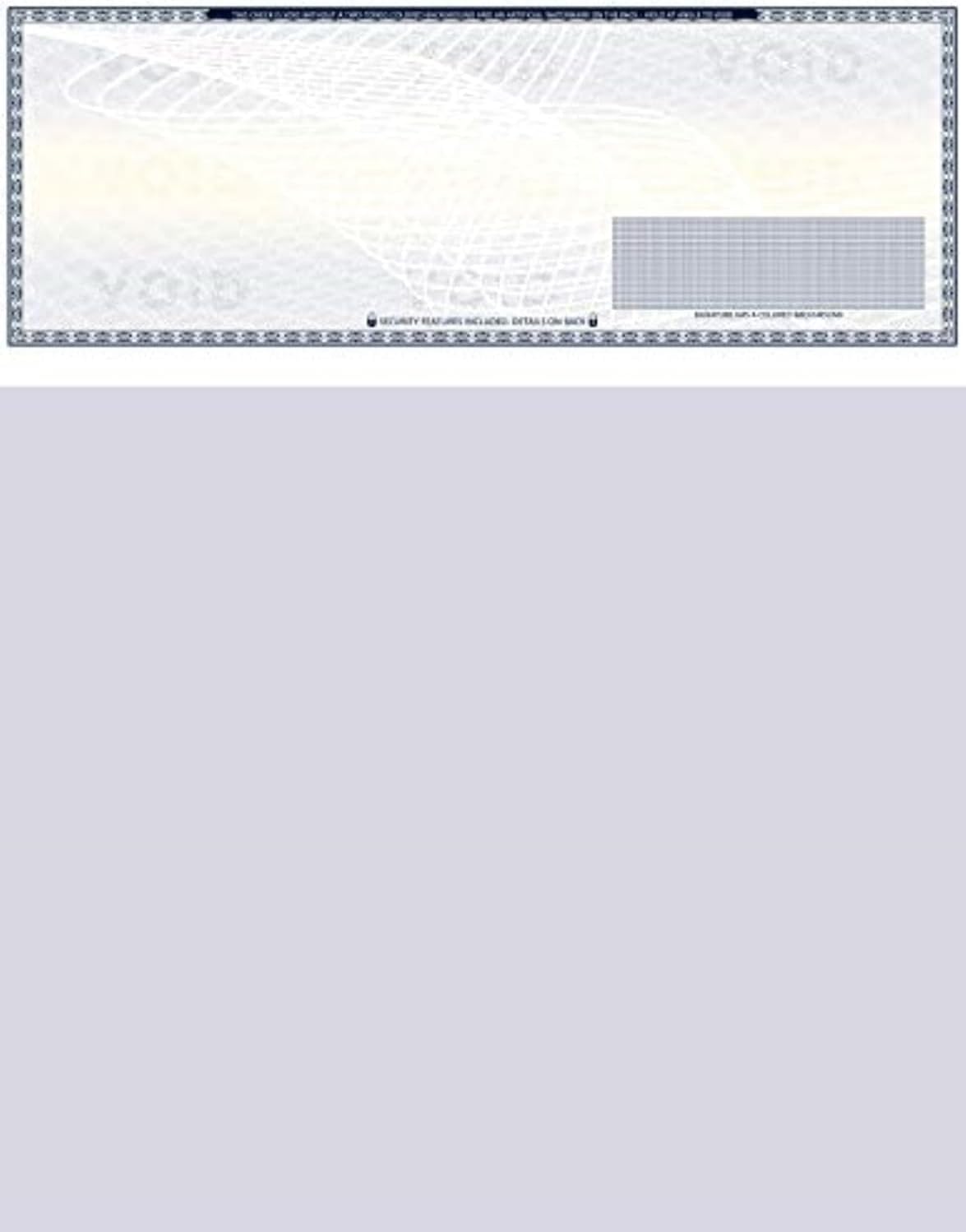 100 High Security Blank Check Stock - Checks on Top Compatible with QuickBooks, Quicken and Any Laser or Inkjet Printer - Check Paper Weight # 70 Dark Blue Art Deco