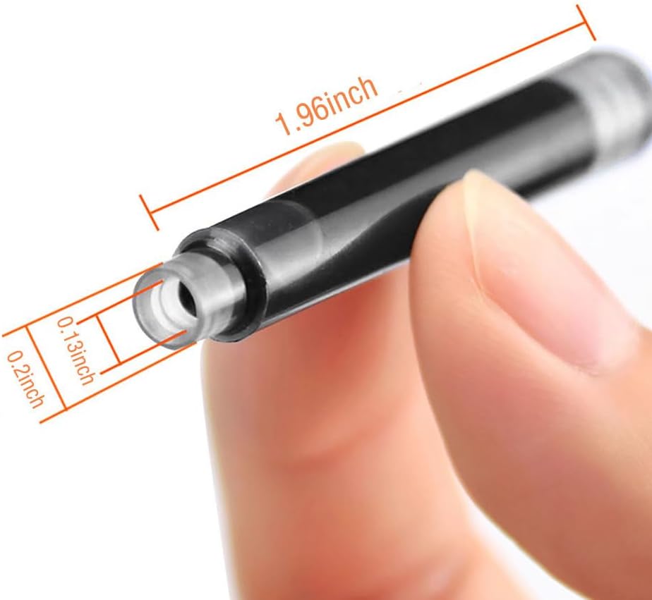 Blue/Black Pen Ink Cartridge Fountain Pen Cartridges Refillable Fountain Pen Cartridge, 3.4 mm Bore Diameter (No Erasable Black)