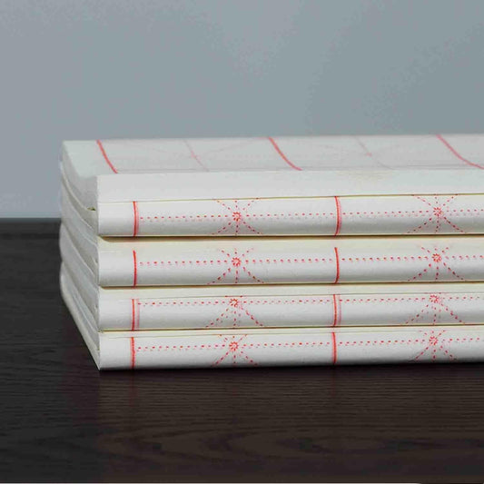 KYMY Chinese Japanese Calligraphy Paper with Grids, Sumi Paper/Rice Paper for Writing Painting Practice Students Beginning, Chinese Brush Ink Xuan Paper 100 Sheets (9 cm(3.54") /Grid)