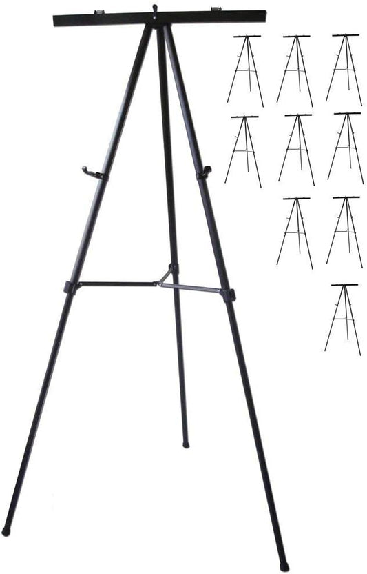 Pack of 10-Lightweight Aluminum Flip-Chart Presentation Easel, Black (10 Pack)
