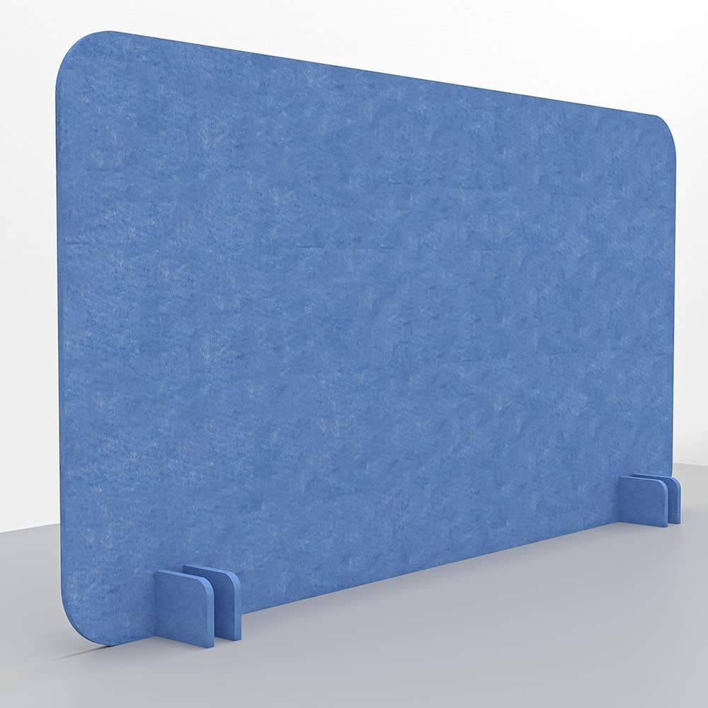 Freestanding Acoustic Desk Divider with Mount | Eco-Friendly Privacy Screen Panel | Noise Reducing Desk Partition | Tackboard Option & Easy to Install | Made from Recycled Plastic | Red - 18" X 47"