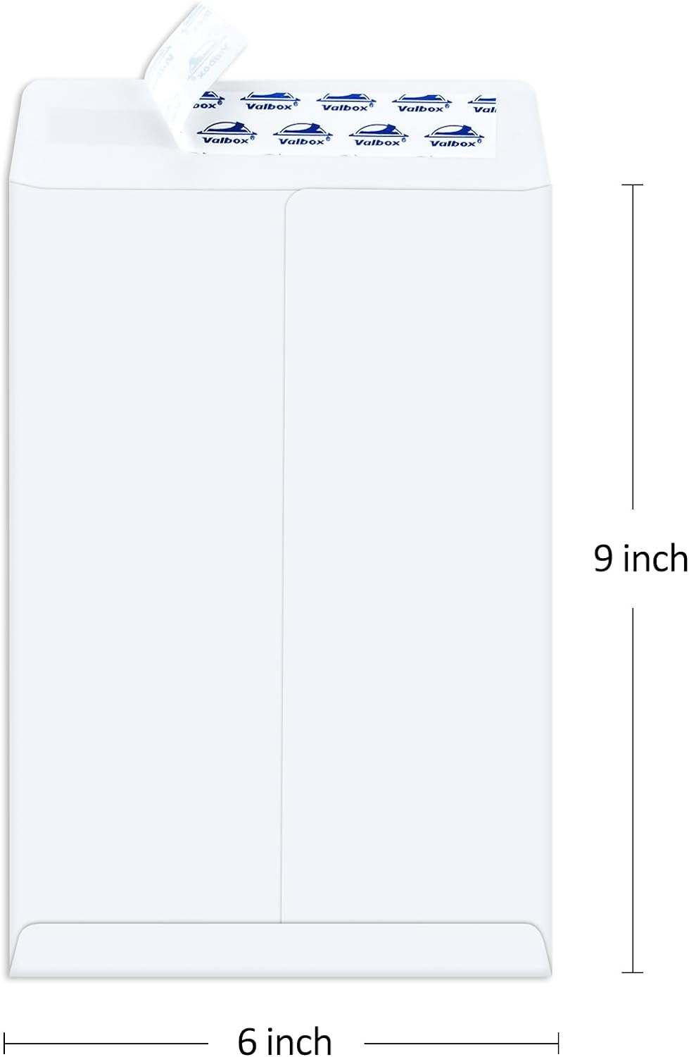 ValBox 6x9 Self Seal Security Catalog Envelopes 250 Count Small White Envelopes for Mailing, Storage and Organizing