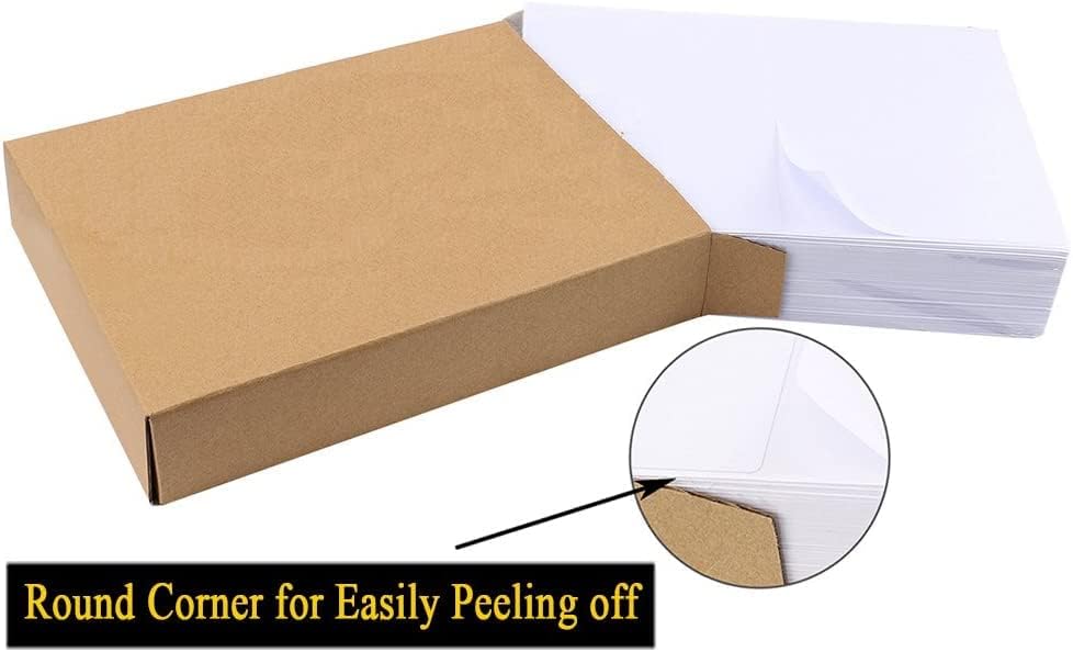 Shipping Label with Rounded Corner, 8.5 x 5.5 Inches Half Sheet Self Adhesive Shipping Address Labels for Laser and Inkjet Printer, 20000