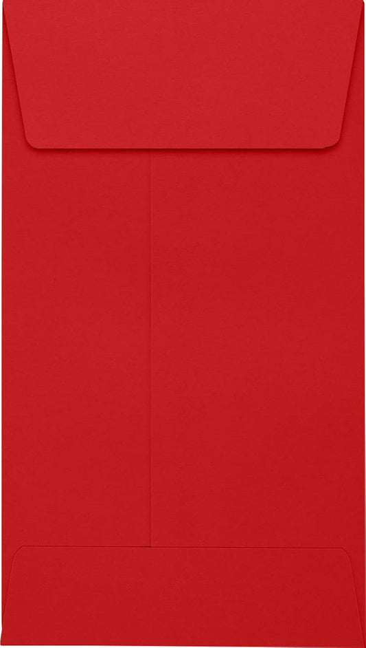 LUXPaper #5 1/2 Coin Envelopes | Peel & Press | 3 1/8" x 5 1/2" | Ruby Red | 80lb. Text | 50 Qty