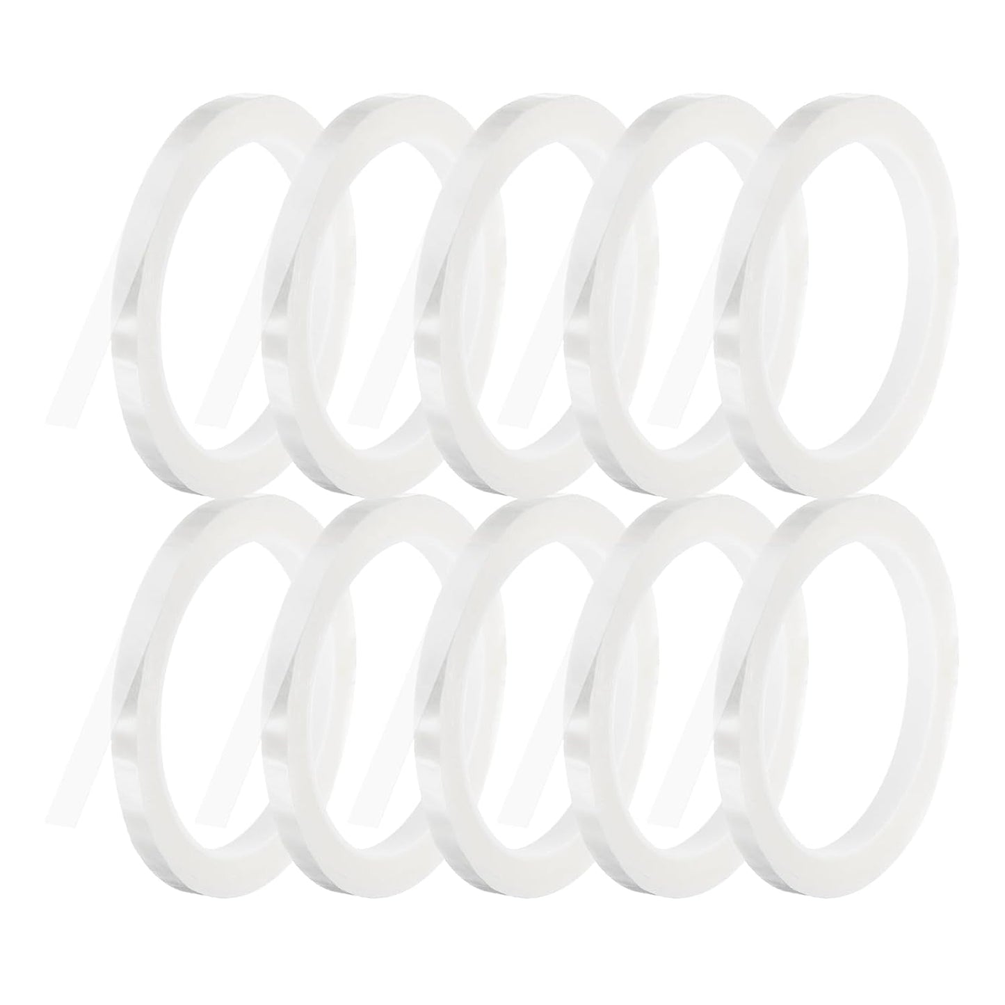 MECCANIXITY 10 Rolls Whiteboard Tape Graphic Chart Tape 8mm 54.7 Yard Art Tape Thin Self-Adhesive Pinstripe Tape Masking Tape for Gift Wrapping Craft Supplies, Clear