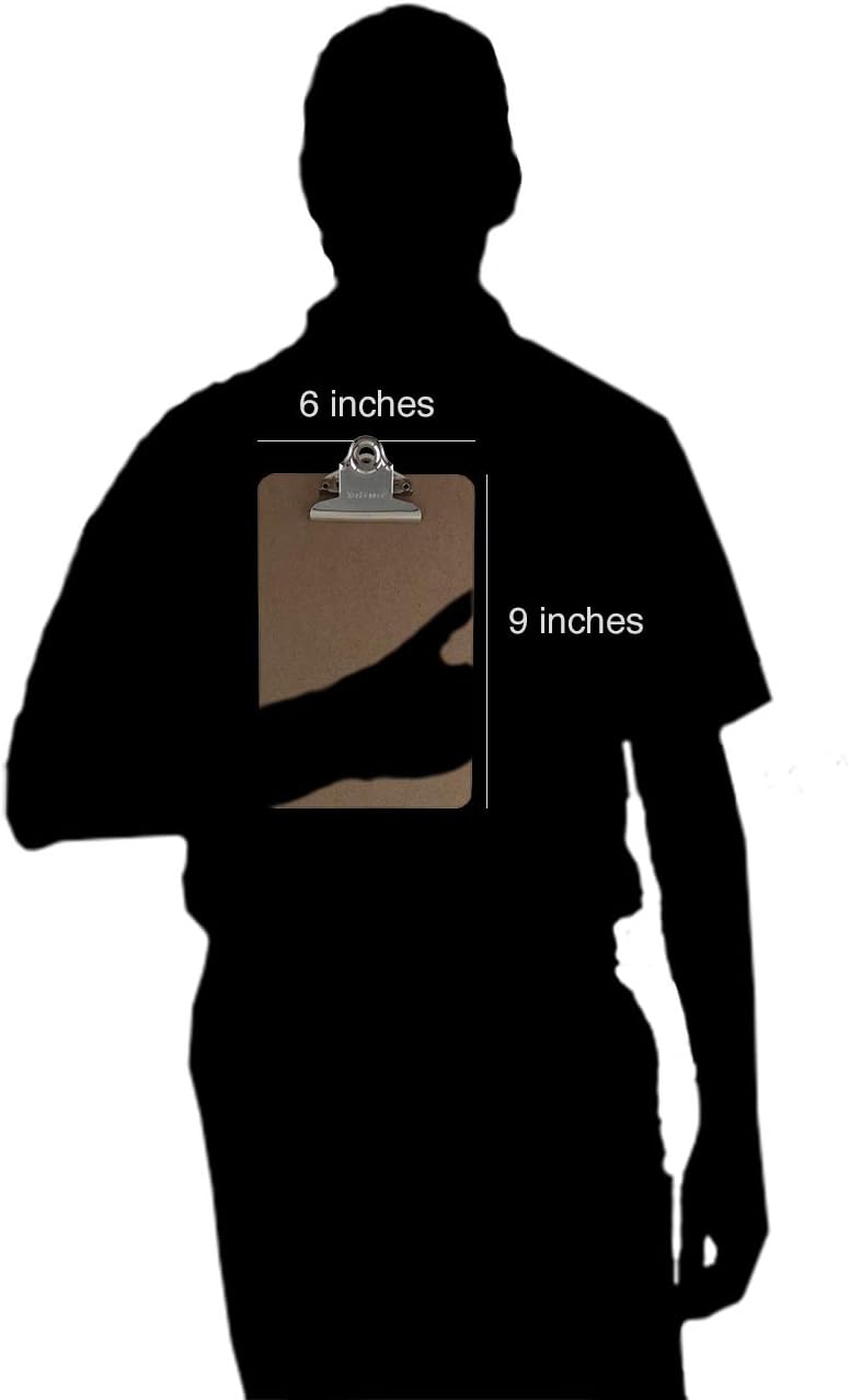 Trade Quest Memo Size 6'' x 9'' Clipboards Standard Clip Hardboard (Pack of 12) (Pen Not Included - for Scale Only)