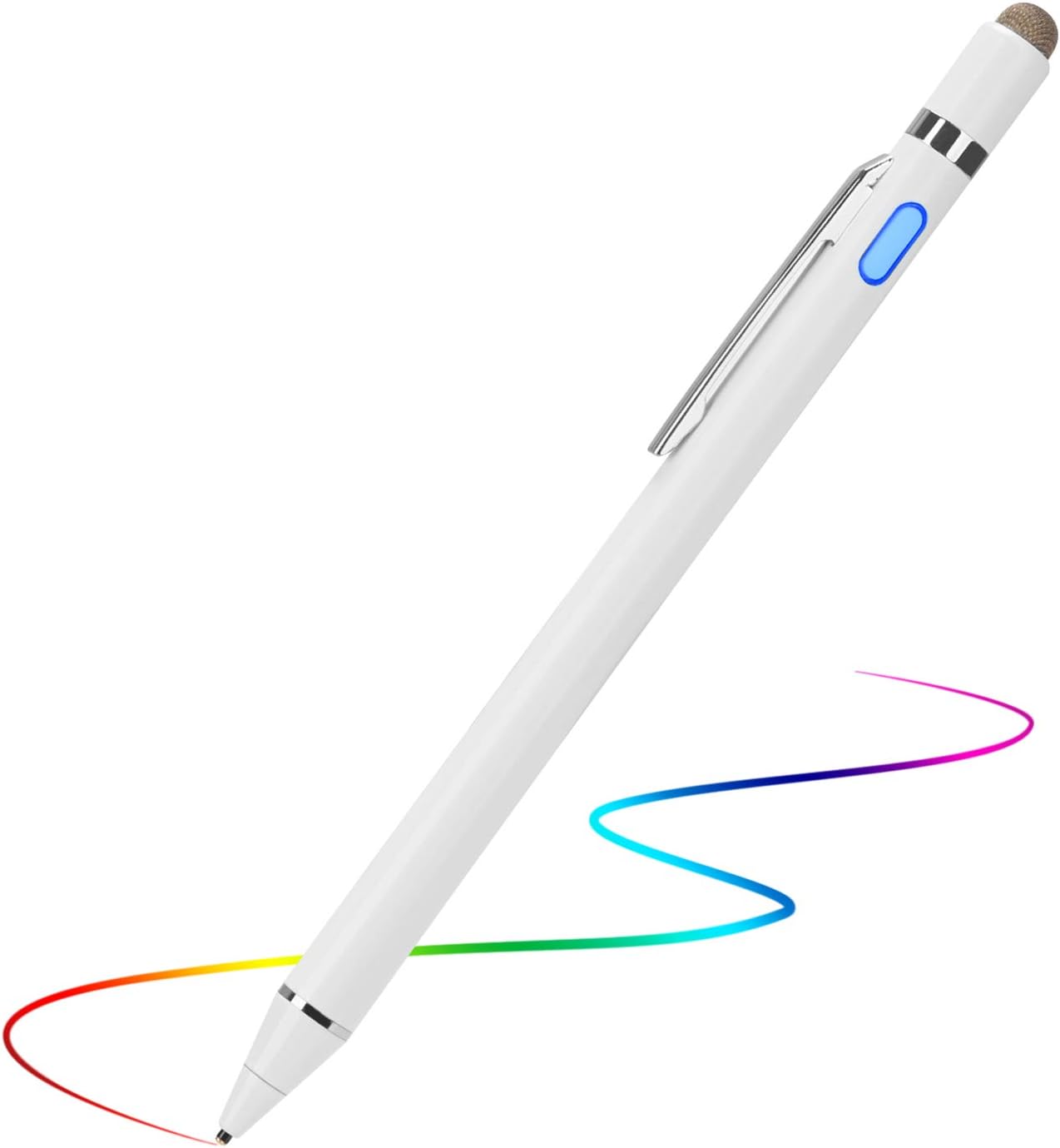 Active Stylus Digital Pen with Ultra Fine Tip Stylus for iPad iPhone Samsung Tablets, Compatible with Apple Pen,Stylus Pen for iPad Pro, White