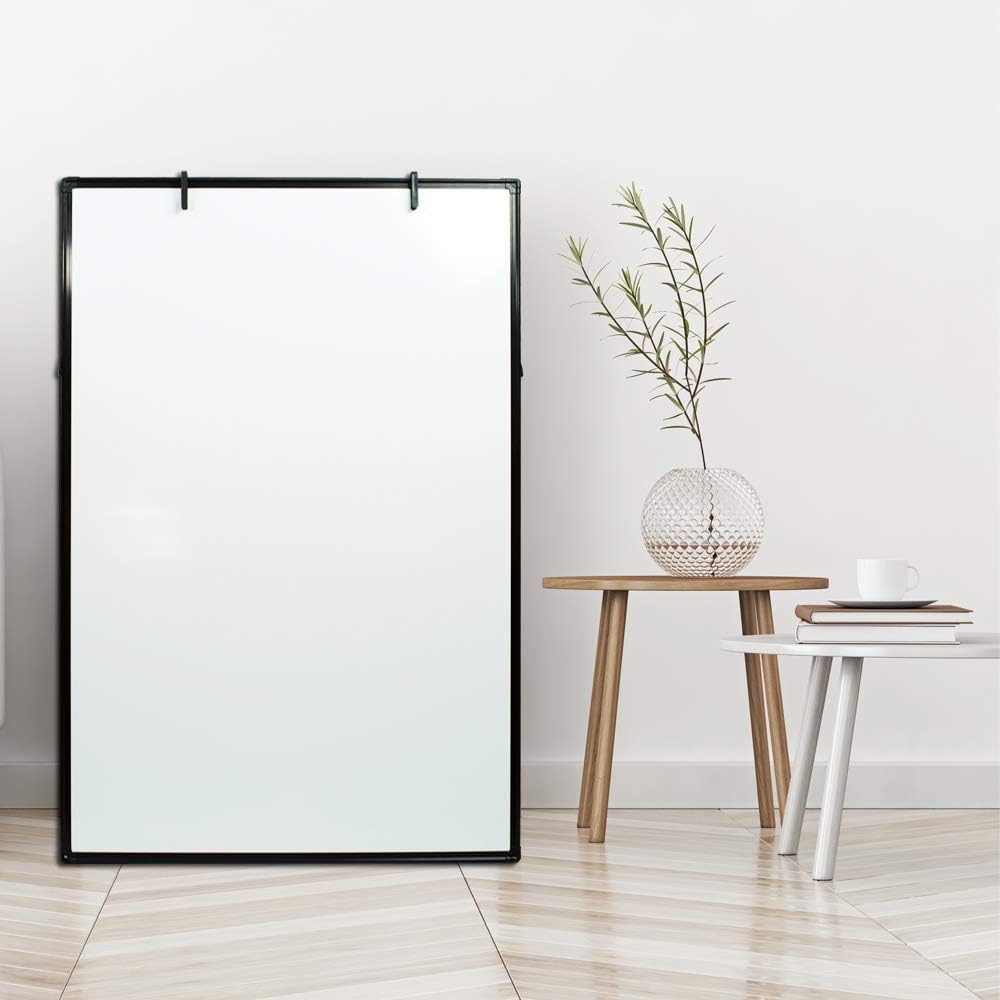JILoffice Dry Erase Board, Magnetic White Board 36 X 24 Inch, Double Sided Whiteboard Easel, Black Aluminum Frame with Two Flipchart Hooks for Office Home and School