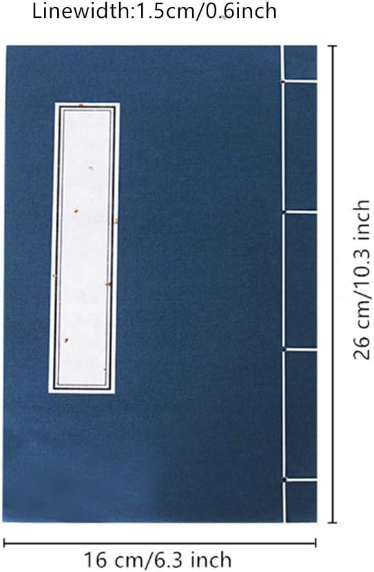 KYMY Half Sheng Shu Xuan Paper/Calligraphy Kanji Small Script Book, Lettering Writing Drawing Paper with Vertical Line, Yellow: 6.3 x 10.3 Inch, 20 Sheets