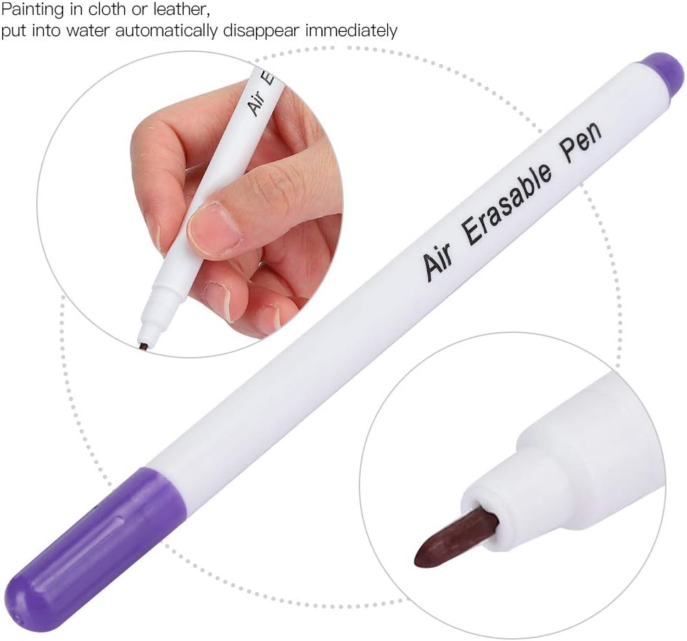 Air Water Erasable Pen Fabric Marker Temporary Marking Auto Vanishing Pen Air Erasable Pen, 10pcs Disappearing Ink Marking Pen for Cloth Marking ToolsMarking & Tracing Tools(Single