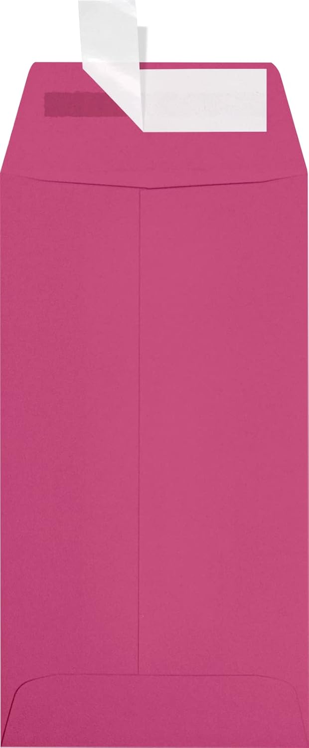 LUXPaper #7 Coin Envelopes | Peel & Press | 3 1/2" x 6 1/2" | Magenta Pink | 80lb. Text | 50 Qty