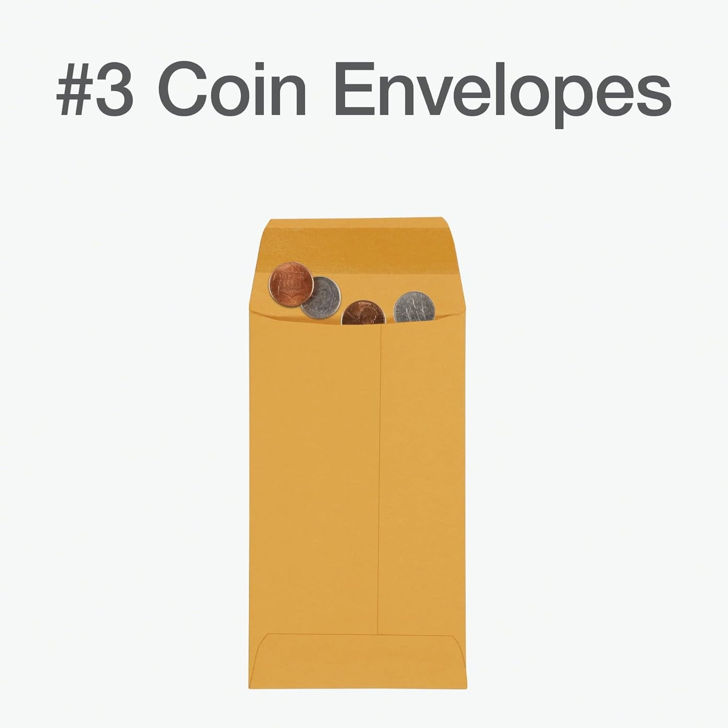 Columbian #3 Coin and Small Parts Envelopes Gummed, for Home, Office, Garden, 24 lb Brown Kraft, 2.5 x 4.25 Inches, 200 Per Box (1009564)