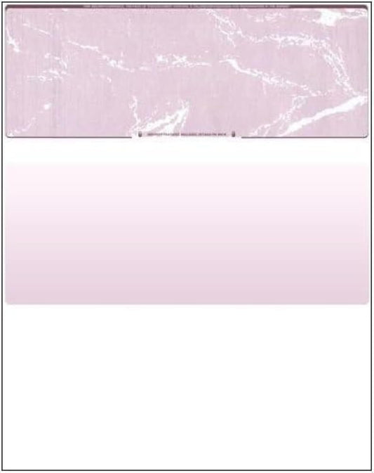 Compuchecks Top Blank Check Paper - 250 Pack, Quick-Books & Laser Printer Compatible - Security Business Checks with Voucher - 8.5" x 11" Burgundy Marble