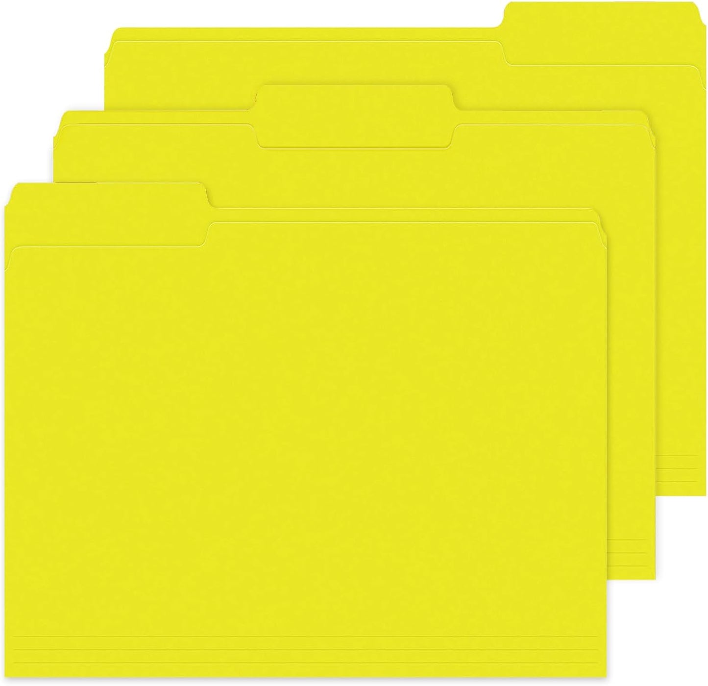 File Folders,IntoJoy 120 Pack Colored File Folder Letter Size, 1/3 Cut Tab Filing Folders for Office School Business File Document Organization,Yellow