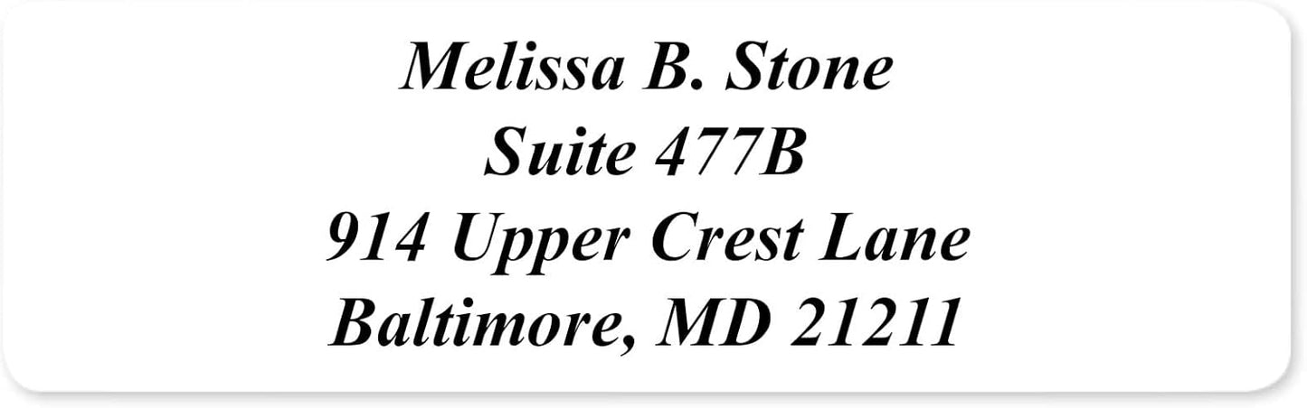 White Personalized Return Address Labels with Elegant Dispenser - Roll of 250 Custom Stickers