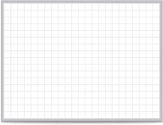 Ghent Grid 4'x6' Magnetic Whiteboard, Aluminum Frame, 2" Grid Squares (GRPM322G-46)
