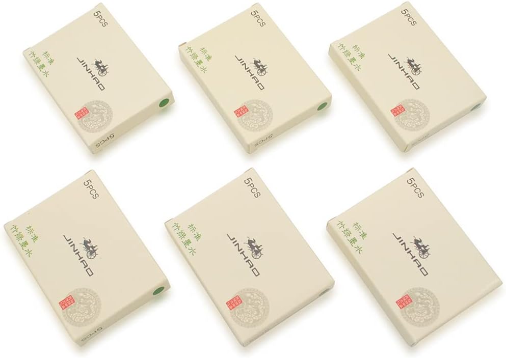 30pcs JINHAO Ink Cartridges Fountain Pen Refills for JINHAO and Baoer Pen Standard Size (Green Bamboo)