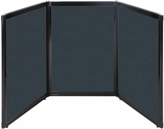 Versare Folding Tabletop Display | 3-Panel Partition | Lightweight Portable Workspace Divider | Blue Spruce 78" x 36"