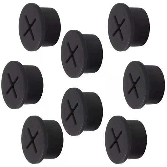 Cable Cord Grommet 3/4 Inch Flexible Wire Rubber Grommets for Desk and Other Furnitures Wire Hole Cover Cable Management Wire Organizer Cable Pass Through (8 Pack), Black Color