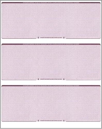 Business Voucher Check Stock - Computer Laser Checks - 3 Checks Per Page, 1000 Sheets/3000 Checks, Burgundy Diamond