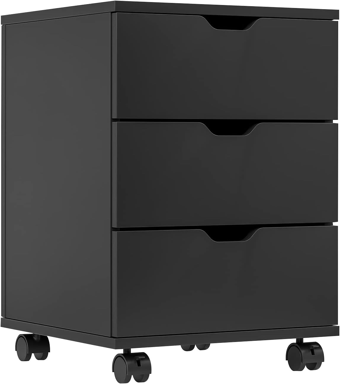 Farini Mobile File Cabinet for Home Office, 3 Drawer Chest Wood, Drawers Unit for Under Desk, Storage Drawers Cabinet Black