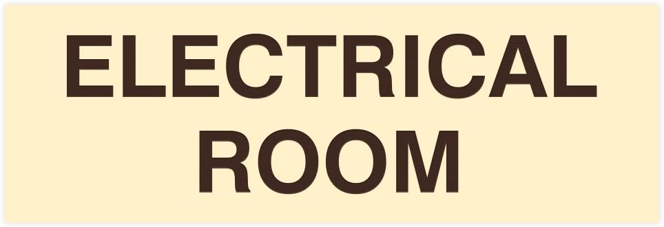 All Quality Basic Electrical Room Door/Wall Sign | Durable Construction | Building Safety - Ivory/Dark Brown - Large (1 Pack)