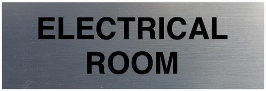 All Quality Basic Electrical Room Sign | Durable Construction | Building Safety - Silver - Large (10 Pack)