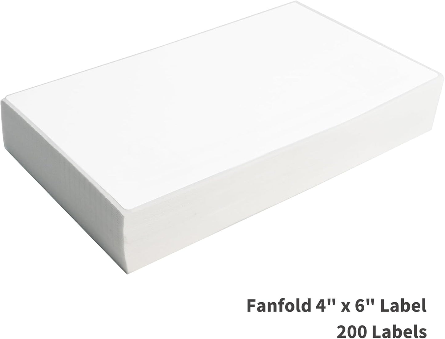 L LIKED 200 Fanfold 4" x 6" Direct Thermal Labels, with Perforated line for Thermal Printers - Compatible with Zebra & Rollo Printer
