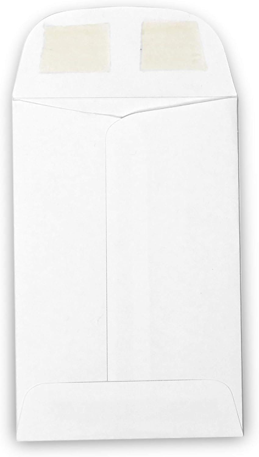 500 Guardian #4 Paper Coin Envelopes - Blank Small Envelopes for Coins, Receipts, Stamps, Small Parts Storage, & More – 3" x 4-1/2" Cash Envelopes – Gummed Flap Gift Card Holder Envelopes