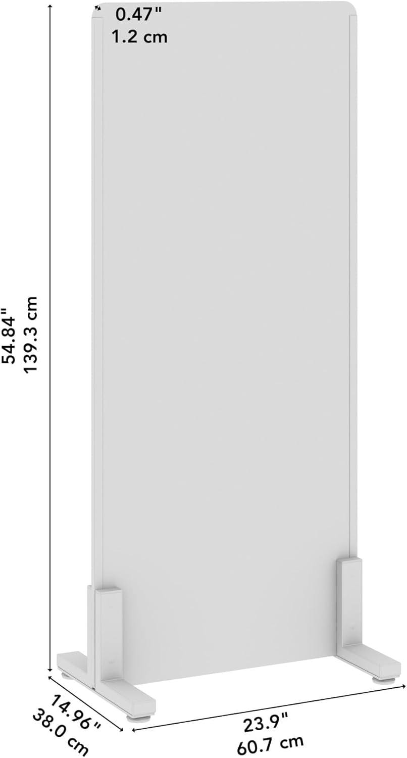 Bush Business Furniture 24W x 55H Freestanding Privacy Screen in Warm Beige, Standing Office Partition with Acoustic Sound Dampening Panel