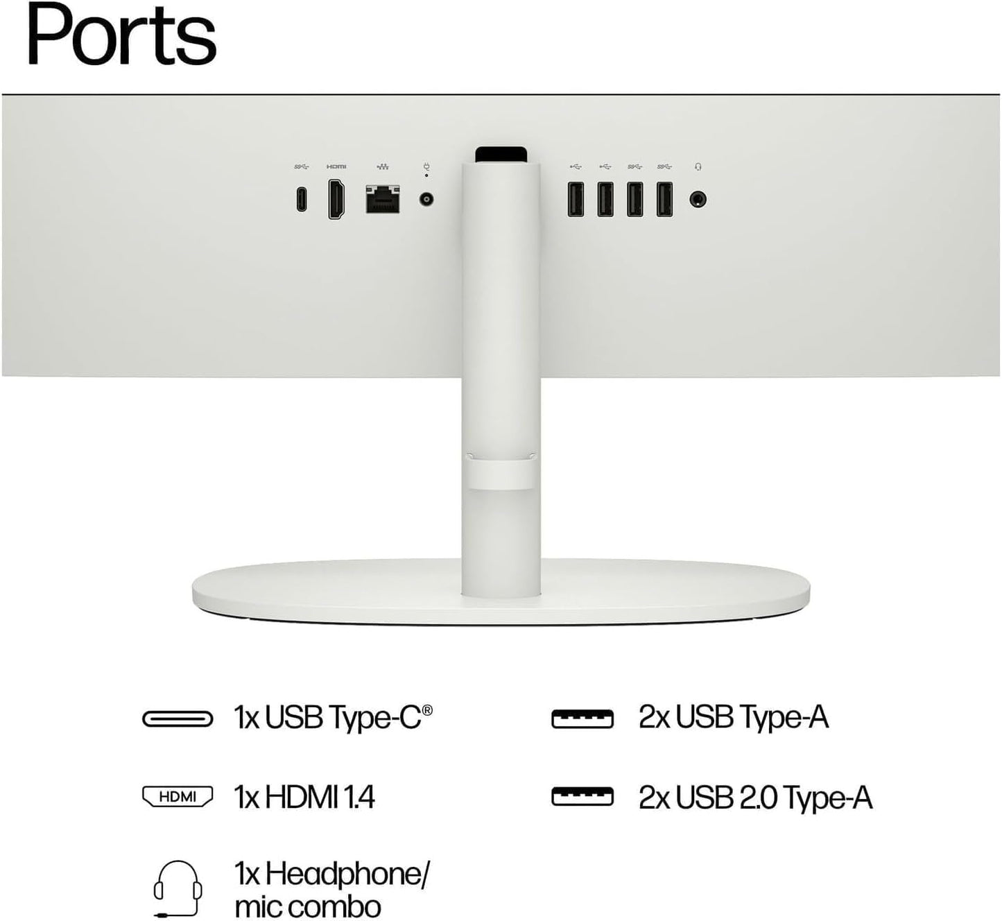 HP 2025 New 22 Inch All-in-One Desktop Computer • 8GB RAM • 128GB PCIe SSD • Intel CPU • Ultra-Quiet Design • Microsoft Office Trial • Wi-Fi 6 • White KB & Mouse • WOWPC Recovery USB • Windows 11