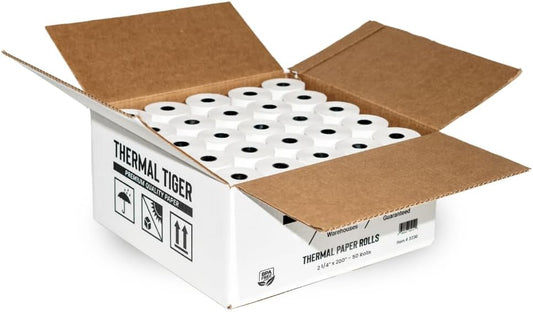 2 1/4 X 200 Thermal Paper Rolls (50 Rolls/Box) – BPA-Free Rolls for POS Systems, Cash Registers & Credit Card Machines