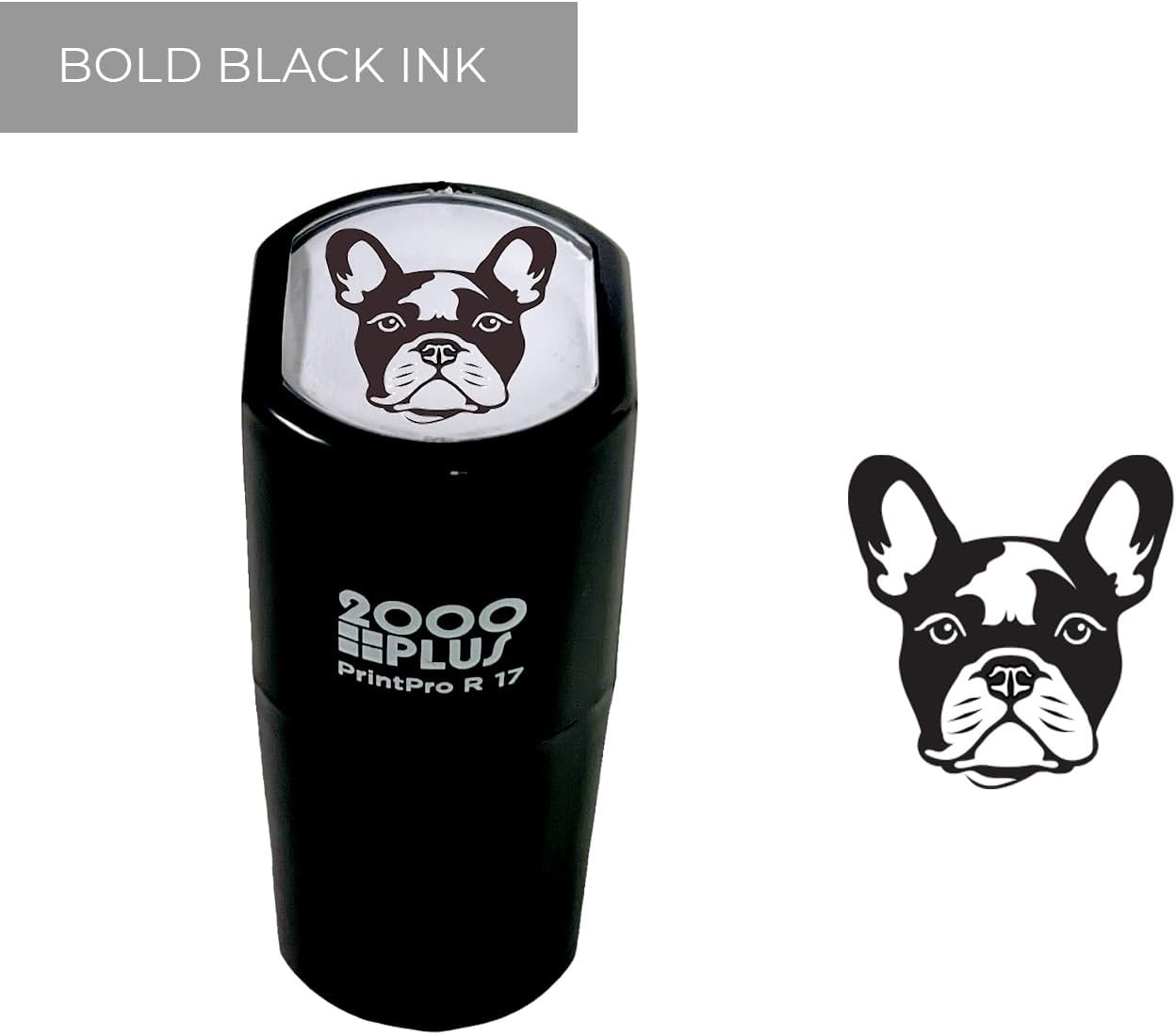 French Bulldog Stamp / 2000 Plus Self Inking Dog Stamper / 9/16" Small Black Puppy Imprint/Classroom Reward Teacher Stamp/Pet Animal Shelter Office Supplies